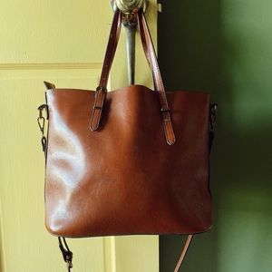 Brown Leather Tote/Shoulder Bag